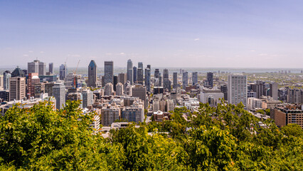 Naklejka premium Skyline of Montreal from Mount Royal Park
