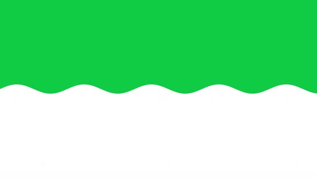 Smooth Horizontal Wave Edge Divider Scrolling, Looping Animation on Green Screen