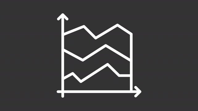 Triple Line Graph Comparison Animation White Line Alpha Channel