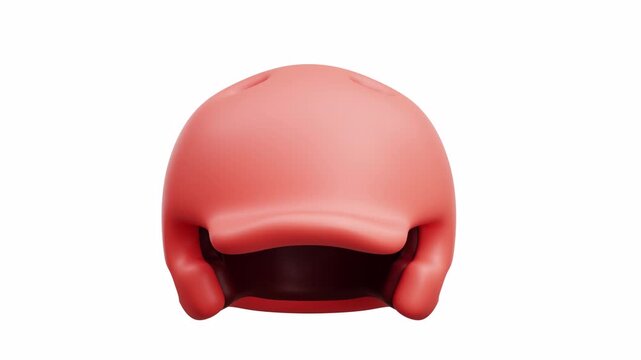 3d animation baseball helmet sport headgear equipment red