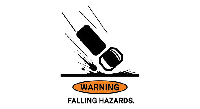 falling hazard warning sign an essential safety alert illustrating the danger of falling objects in industrial and construction environments.
