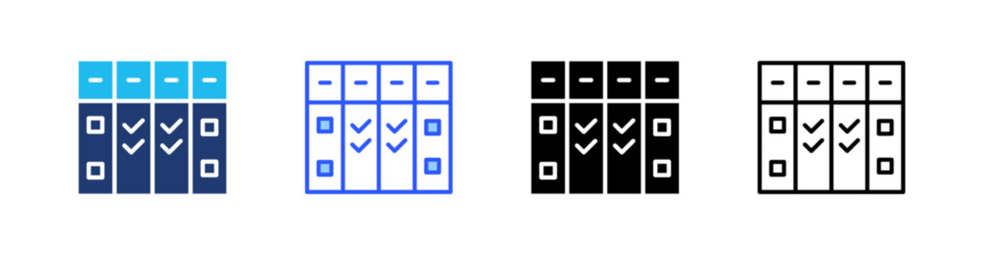Kanban Board Multiple Style Icon Set Collection Pack Web Banner Vector 