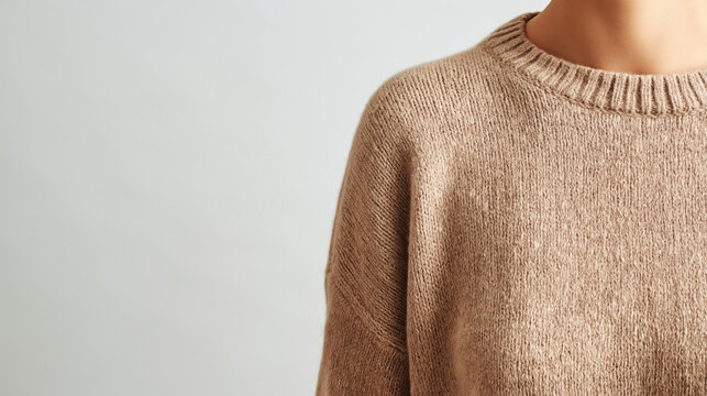 Cozy Beige Knitwear Sweater: Sustainable Fall Fashion Essential for Versatile Wardrobes