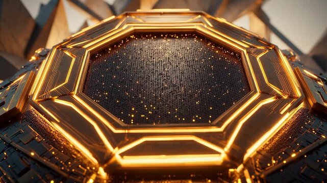 Golden futuristic geometric structure for Contemporary Lifestyle and Visual Storytelling