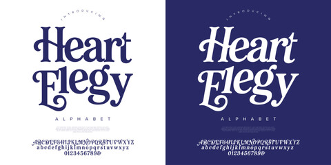 Heart Elegy modern classy serif font with unique ligatures and elegant curves for editorial magazine fashion branding and wedding stationery © Kiki
