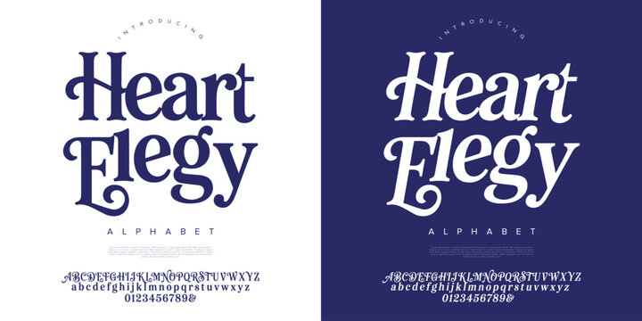 Heart Elegy modern classy serif font with unique ligatures and elegant curves for editorial magazine fashion branding and wedding stationery