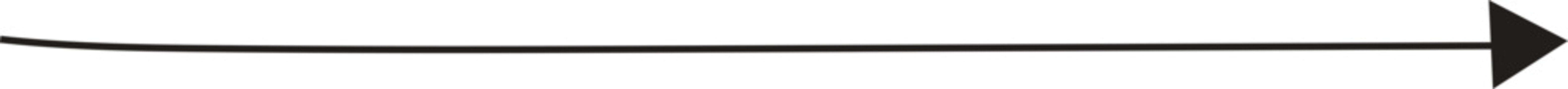 arrow pointing right with thin shaft and triangular head representing direction movement or progression in simple vector design