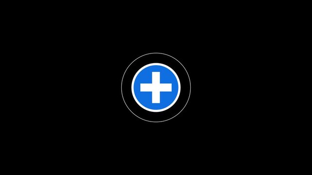 Medical plus sign symbol on dark background for health services
