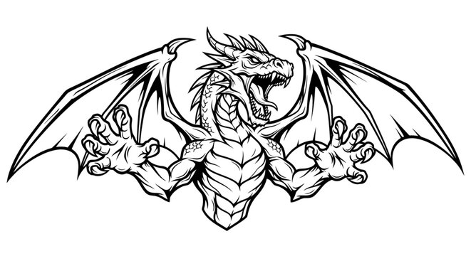 Dragon creature with wings spread wide.