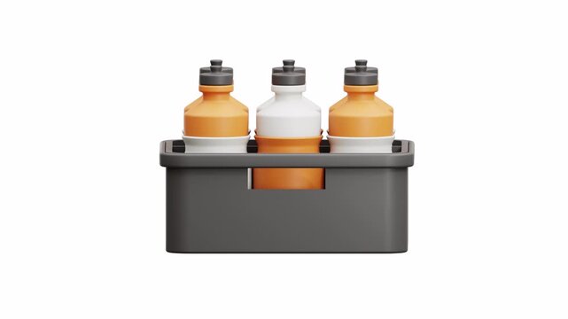 3d animation sports bottles hydration crate team water drink