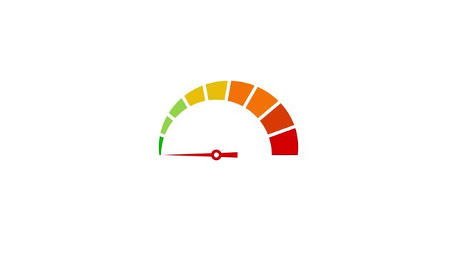 Speedometer icon animation with alpha channel transparent background