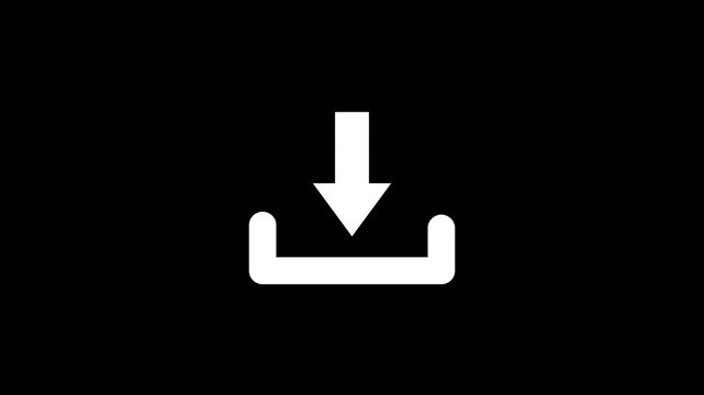 A minimalist white play button icon on a black background
