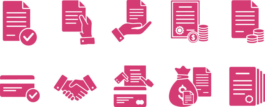 Colorful vector set of fashion accessories and pink black hair pins icons for business and web design