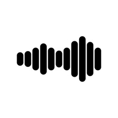 Obraz premium Audio Waveform Sound Icon Flat Minimalist Vector
