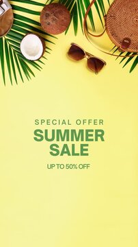 Marigold Yellow Simple Suumer Sale Promotion Reminder Instagram Story video