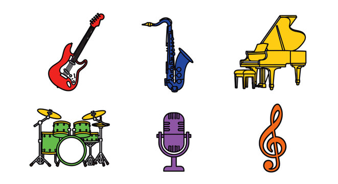 Music Instruments for Orchestra Band.