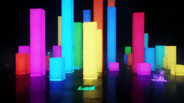 Glowing Bars Colorful Display.