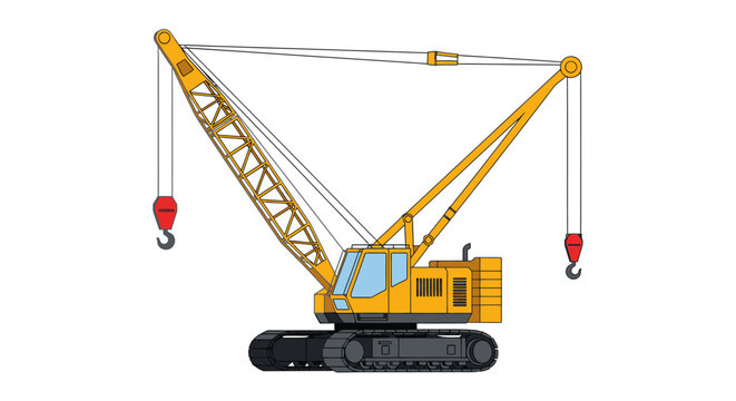 Yellow Construction Crane Machine Equipment.