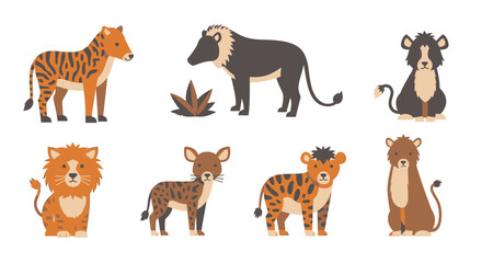 Fototapeta premium Group of wild animals standing together.