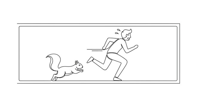 Man Running Chased by Squirrel - Funny Animal Pursuit