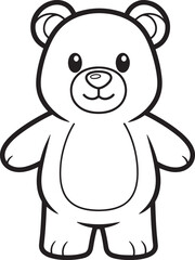 Obraz premium cute cartoon teddy bear standing flat design vector illustration