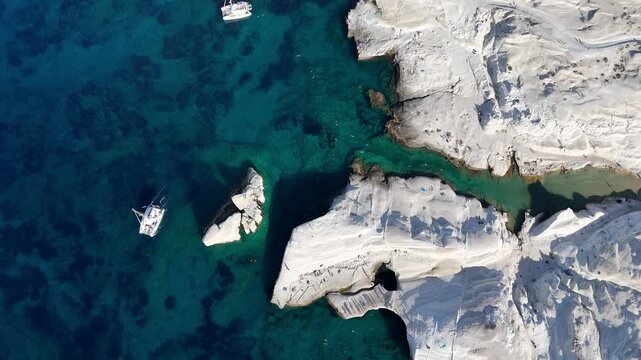 Sailing catamaran, sarakiniko beach, greece