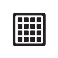 Naklejka premium Black grid pattern icon on white background square waffle shape.