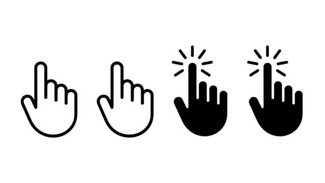 Four stylized hand gestures indicating likes or selections with finger icons Vector