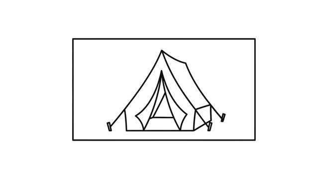 Bell Tent Outline Icon, Camping Gear, Outdoor Adventure, Glamping Symbol