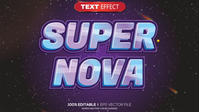 3d text effect super nova theme