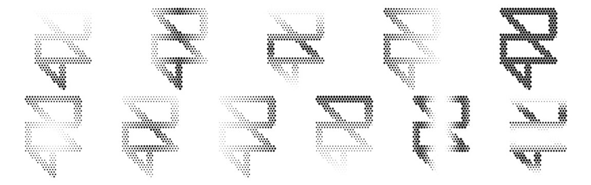Framer Halftone Icon Collection &ndash; Framer Dotted Circles Halftones Geometric Dots Gradient &ndash; Dot Spray Gradient Vector Set &ndash; Framer Illustration Halftone Gradient