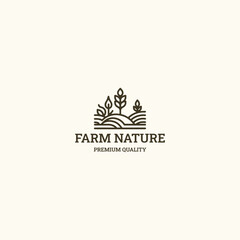 Fototapeta premium Farm nature logo style icon design template vector illustration