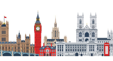 Fototapeta premium London City Skyline Landmarks.
