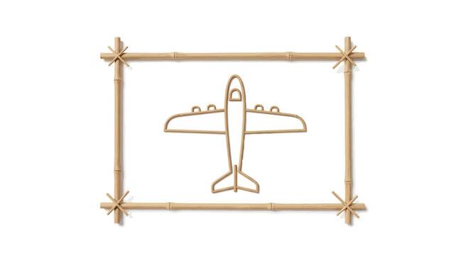 Handmade Bamboo Airplane Wall Art Decor, Kids Room Decor, Nursery Decor, Aviation Theme