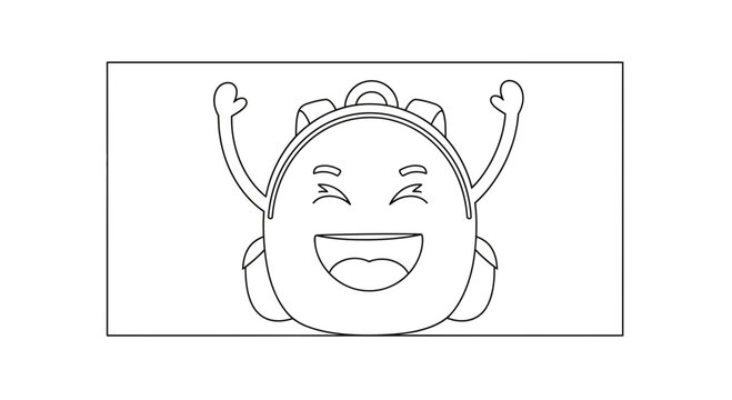 Happy Backpack Character with Open Arms, Cheerful School Bag Mascot