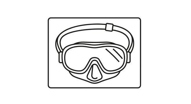 Diving Mask Icon Vector Illustration - Snorkel Gear for Underwater Exploration