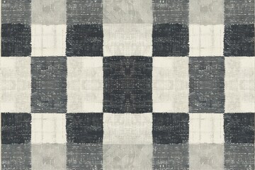 Fototapeta premium Classic Black and White Checkered Rug Pattern