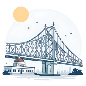 Kolkata Howrah Bridge flat design