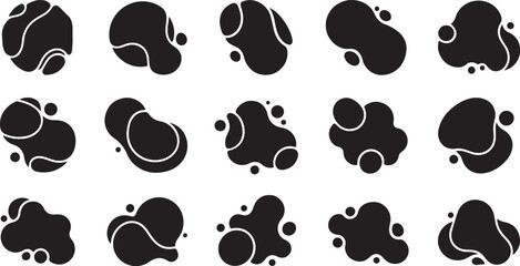 Fototapeta premium Abstract black and white blob pattern seamless background design