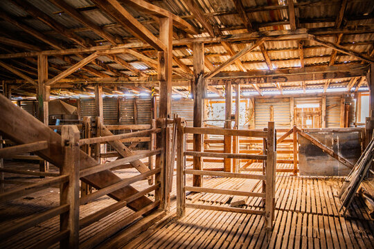 interior of old barn 