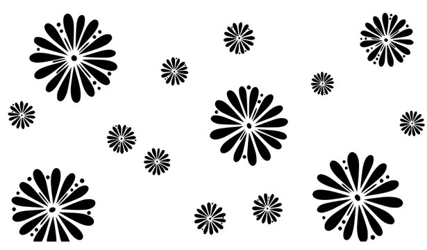 Abstract floral circle pattern with oval petals and dots modern vector illustration