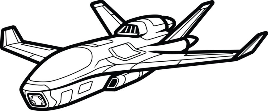 Drone interceptor schematic vector technical blueprint design concept