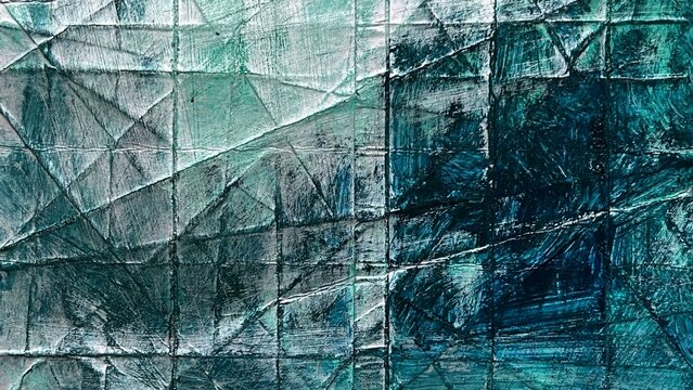 Abstract pattern with brushstrokes, silver and dark green metallic grid pattern background, silver and green shading​​​​​​​​​​​​​​​​