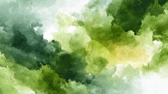 Olive green watercolor background with soft gradient and abstract textured brush strokes, minimal artistic design for creative projects and natural aesthetic
