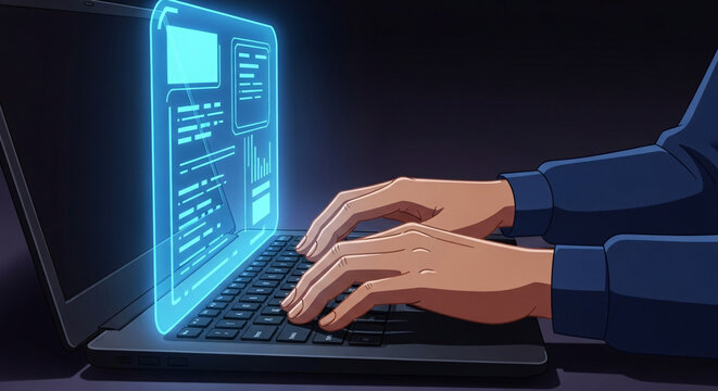 Programmation informatique sur ordinateur portable