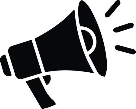 Marketing icon with megaphone representing announcement and promotion