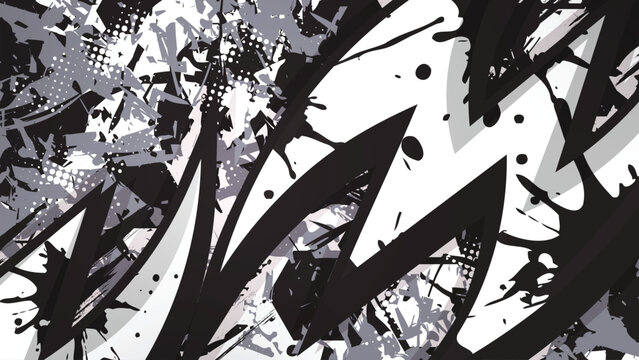 Abstract Racing Livery Background with Grunge Splatter and Sharp Edgy Shapes for Streetwear and Vehicle Wrap Vector Illustration