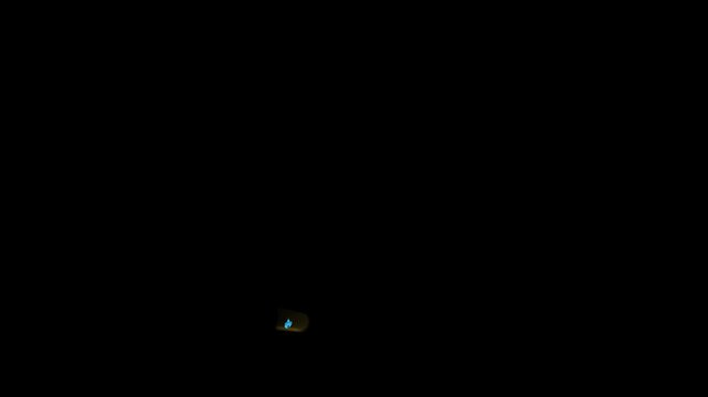 Yellow Crescent Moon Shape Mask and Mosque or Islamic Temple or Religious Symbol for Ramadan Kareem Isolated on Black Background with Alpha Channel Motion Graphics Animation
