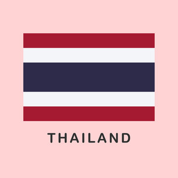 Thailand Flag Vector Illustration National Flag of Thailand Isolated Country Symbol