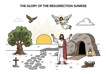 Fototapeta premium The Resurrection Sunrise A Symbol of Hope and New Beginnings